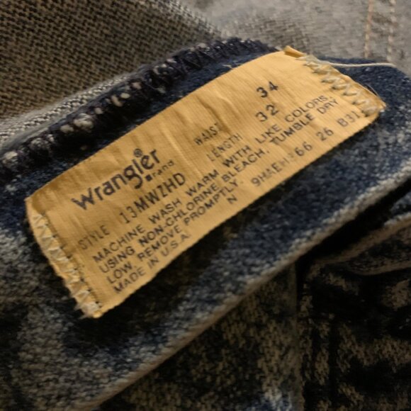 VTG Wrangler Men's Acid/Stone Wash Blue Jeans Size 32x32 Y2K Coastal Cowboy - Picture 8 of 10